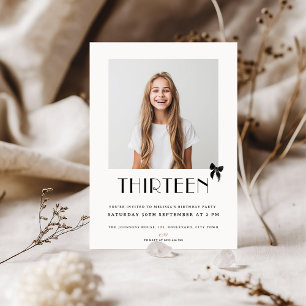 Modern Thirteen Teenager Photo 13th Birthday Party Invitation
