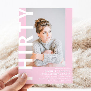 Modern THIRTY Photo 30th Birthday Party Invitation