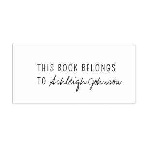 Modern This Book Belongs To Simple Script Self-inking Stamp