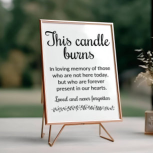 Modern This Candle Burns Memorial Wedding Poster
