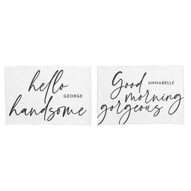 Modern this her modern black white gift pillowcase (Front-Set)