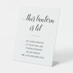 Modern This Lantern Is Lit Memorial Wedding Pedestal Sign