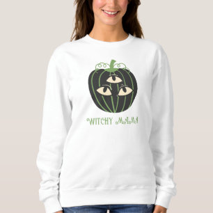 Modern Three-Eyed Pumpkin Halloween Mum's Sweatshirt