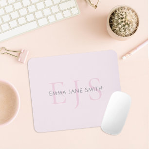 Modern Three Letter Intial Monogram Mouse Mat