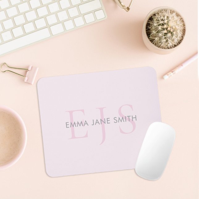 Modern Three Letter Intial Monogram Mouse Mat (Creator Uploaded)