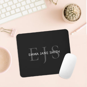 Modern Three Letter Intial Monogram Mouse Mat
