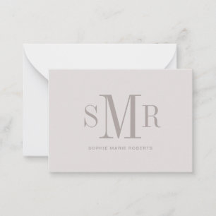 Modern three letter monogram initials name card