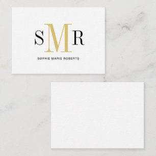 Modern three letter monogram initials name card
