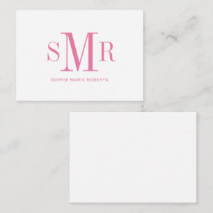 Modern three letter monogram initials name card
