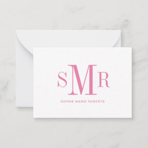 Modern three letter monogram initials name card