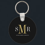Modern three letter monogram initials name key ring<br><div class="desc">Modern three letter monogram name  initial mouse pad</div>