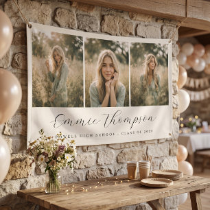 Modern Three Photo Graduation Collage Banner