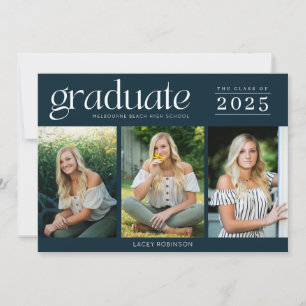 Modern Three Photo High School Graduation