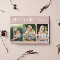 Modern Three Photo High School Graduation