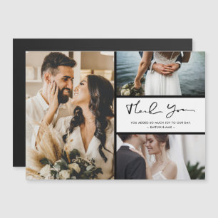 Modern Three Photo Wedding Thank You 