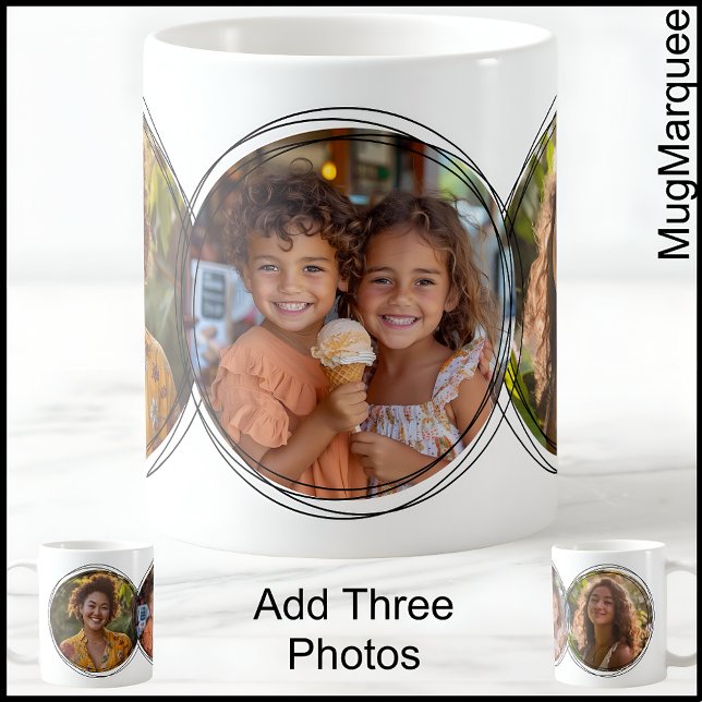 Modern Three Photos Collage White C00 Mum Mother Coffee Mug (Creator Uploaded)