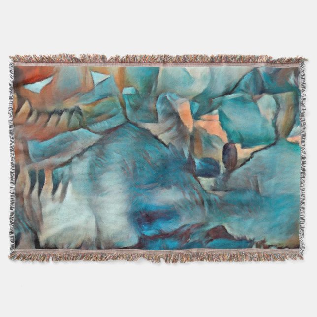 Modern Throw Blanket with Abstract Pattern (Front)