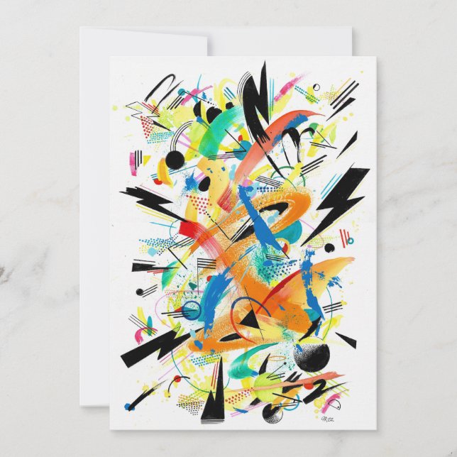 Modern thunder art invitation (Front)