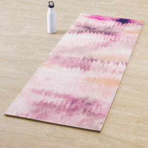 Modern Tie Dye Abstract Pink Yoga Mat