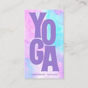 Modern Tie-Dye Watercolor Yoga Studio Instructor Business Card
