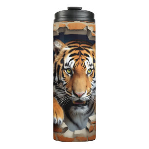 Modern Tiger 3D Animal Brown Thermal Tumbler
