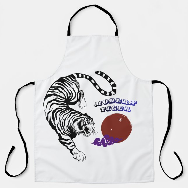 Modern Tiger Graphic Art Apron (Front)