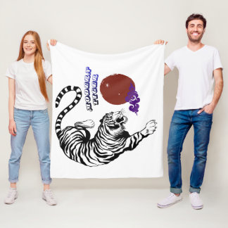 Modern Tiger Graphic Art Fleece Blanket