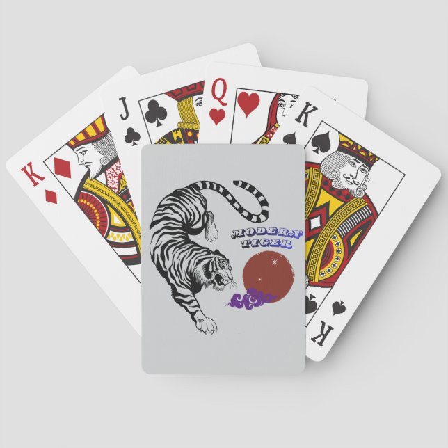 Modern Tiger Graphic Art Playing Cards (Back)