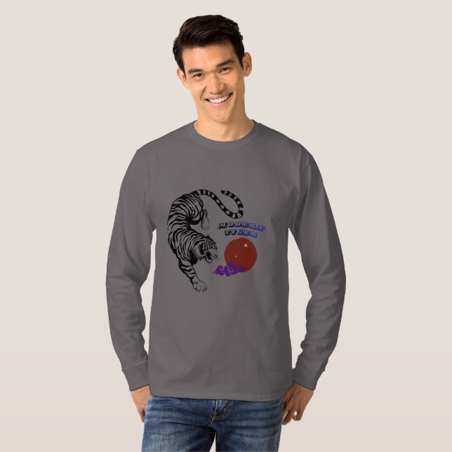 Modern Tiger Graphic Art T-Shirt (Front Full)