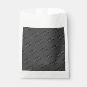 Modern Tiled Dark Grey Monogrammed Name/other Text Favour Bags