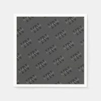 Modern Tiled Dark Grey Monogrammed Name/other Text