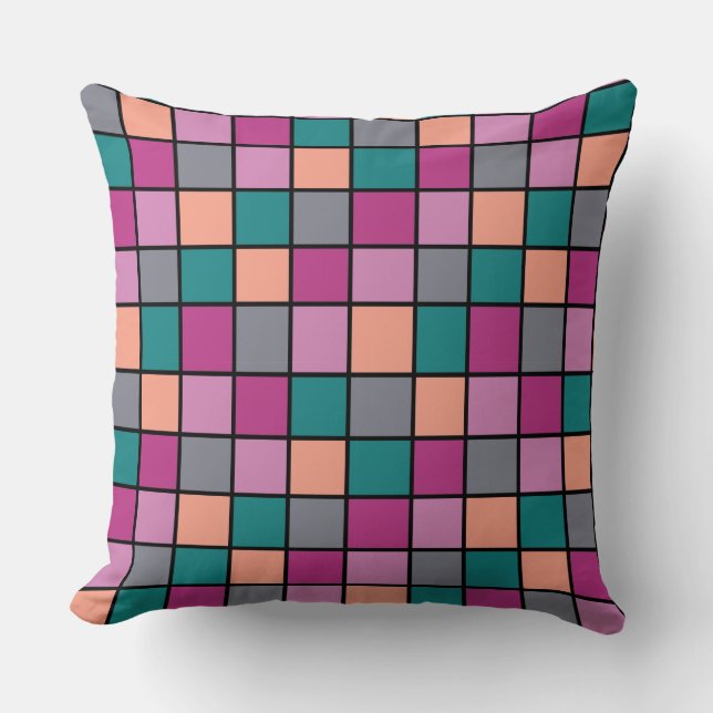 Modern Tiles Pattern 5 Colors Cushion (Front)