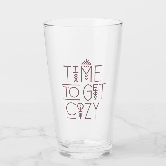 Modern Time to Get Cosy Design Glass (Front)