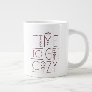 Modern Time to Get Cosy Design Large Coffee Mug