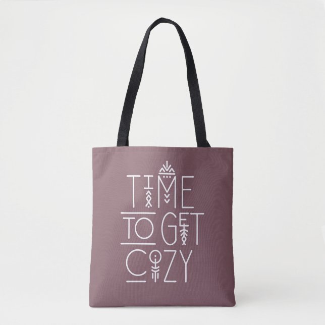 Modern Time to Get Cosy Design Tote Bag (Front)
