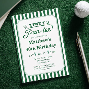 Modern Time to Par-Tee Men's Golf Birthday Invitation