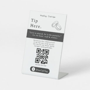 Modern Tip Here QR Code Sign   Cash App Tips 