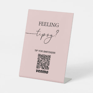 Modern Tip Your Bartender QR Code App Payment Sign