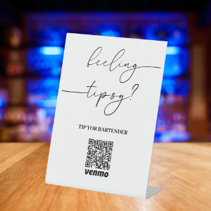 Modern Tip Your Bartender QR Code App Payment Sign