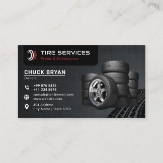 Modern Tire Services | Black Business Card