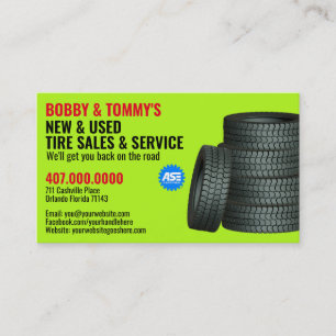 Modern Tire Services Customisable Business Card