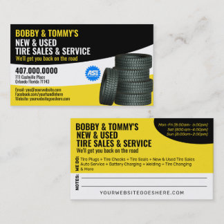 Modern Tire Services Customisable Business Card
