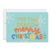 Modern Tis the Season Fun Colourful Christmas Card