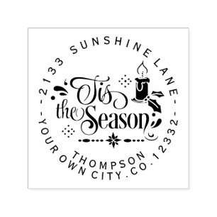 Modern 'Tis the Season Typography Monogram Self-inking Stamp