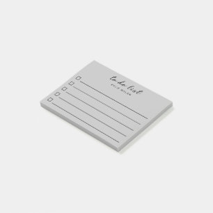 Modern To Do List Grey Checkbox Lined Post-it Notes