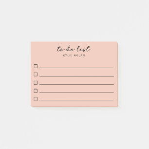 Modern To Do List Pink Checkbox Lined  Post-it Notes