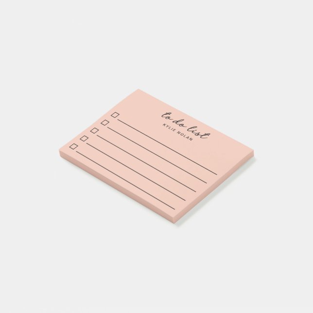 Modern To Do List Pink Checkbox Lined  Post-it Notes (Angled)