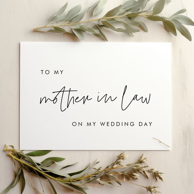 Modern To my mother-in-law on my wedding day card (Creator Uploaded)