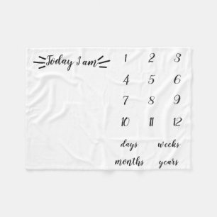 Modern Today I Am Baby Milestone Blanket
