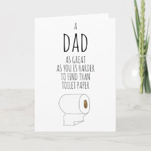 Modern toilet paper Fathers day trendy  typography Card